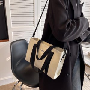 Home large canvas tote bag for women – crossbody shoulder bag with zipper