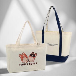 Home custom logo reusable cotton canvas tote bag