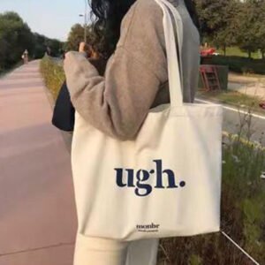 Home custom logo printed recycled fabric cotton canvas tote bag – eco friendly & durable for shopping, travel, and everyday use
