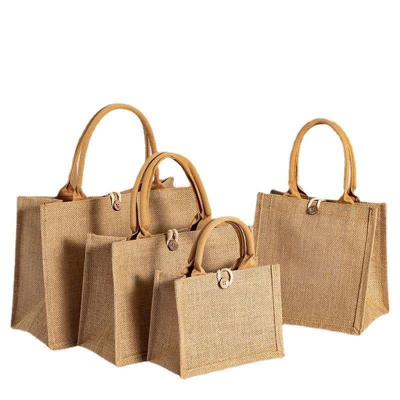 eco friendly custom logo jute & linen tote bag eco friendly custom logo jute & linen tote bag